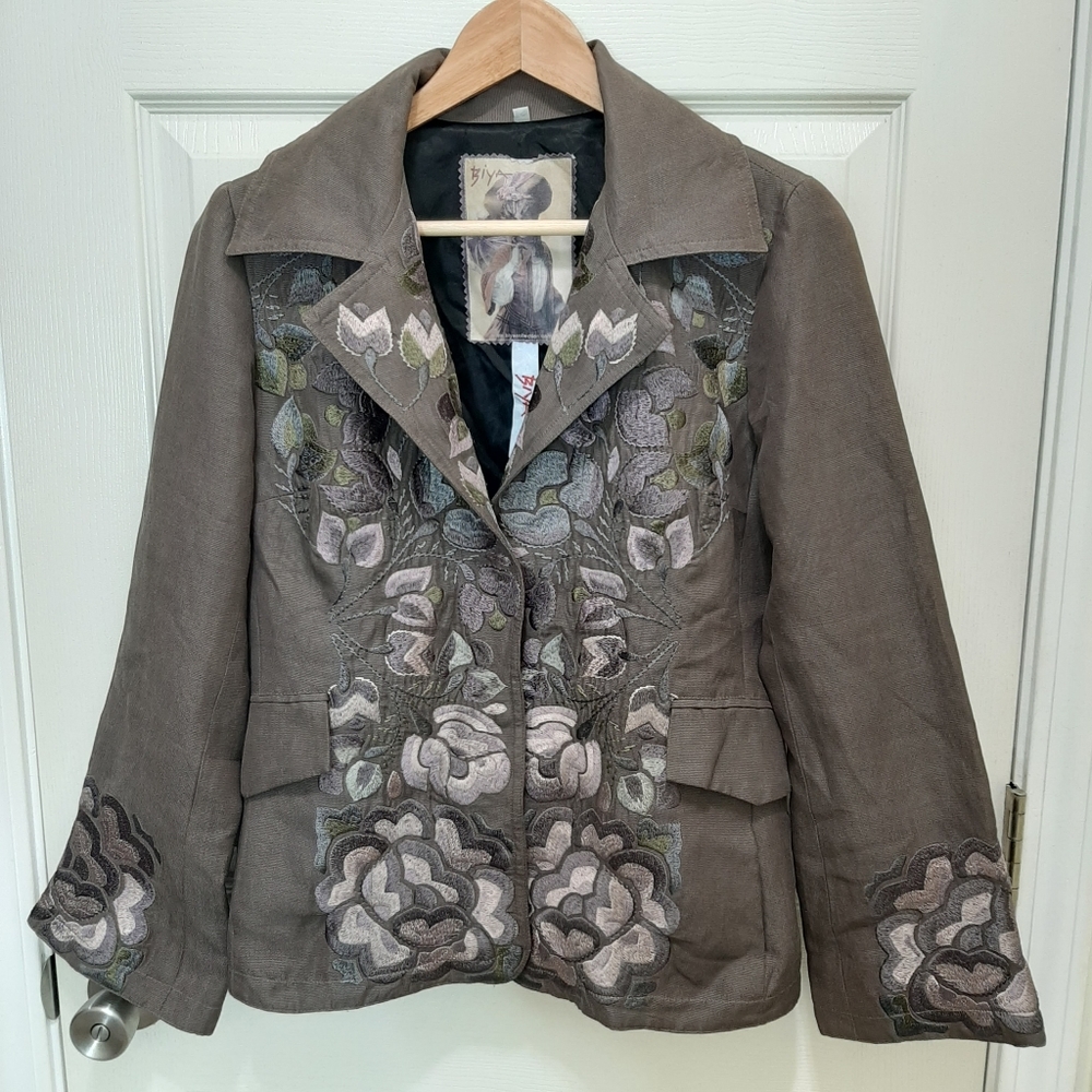 Johnny Was BIYA COLLECTION Embroidered Blazer
